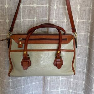 Vintage Liz Claiborne Genuine Pebbled Leather Satchel/Doctor Bag/crossbody purse